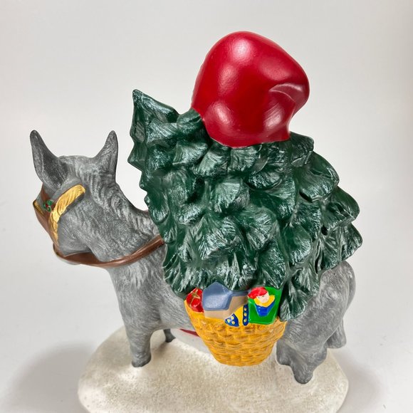 Vtg Old World Santa Claus Donkey Provincial Mold Hand Painted Ceramic 90s - Picture 7 of 15